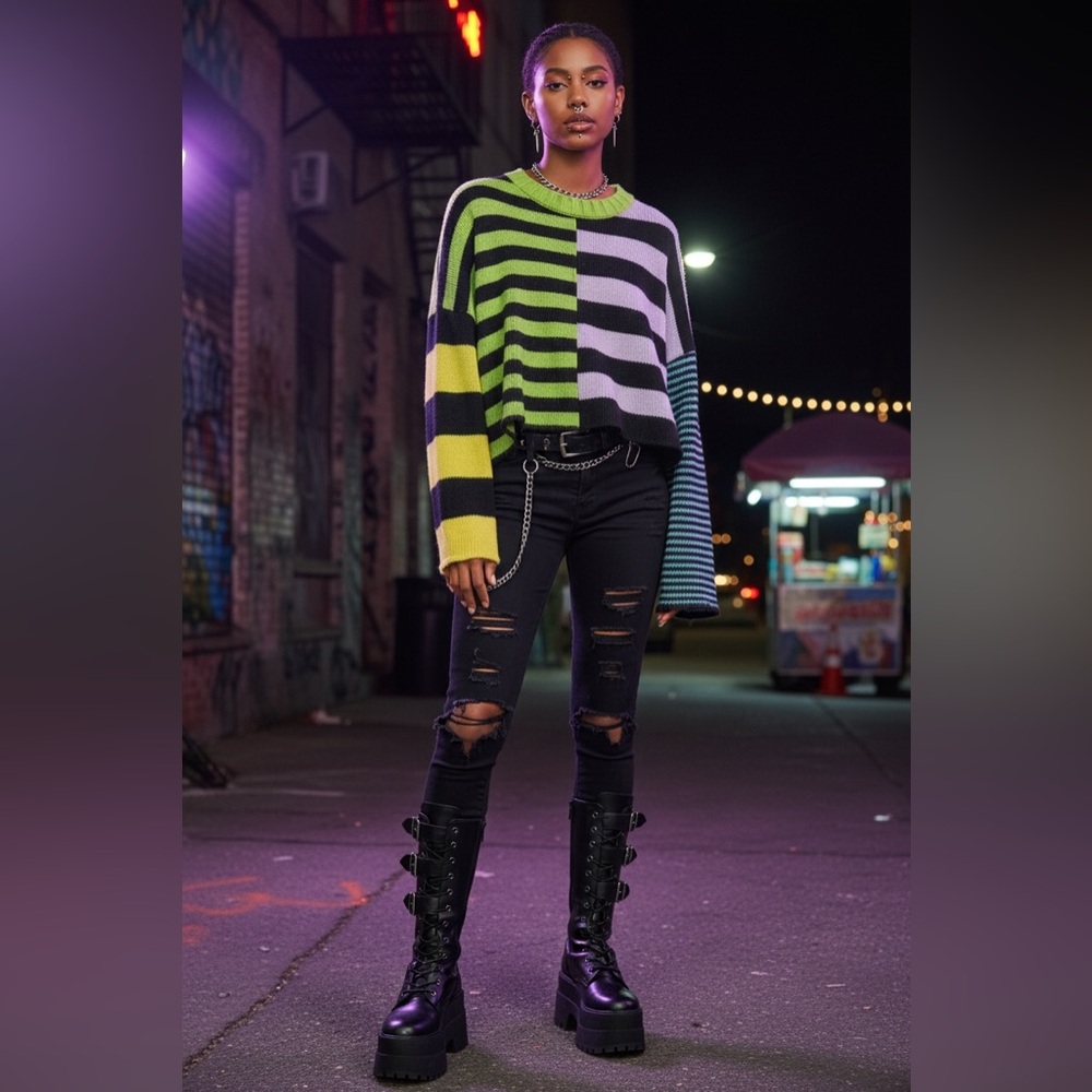 The Ragged Priest Striped Sweater